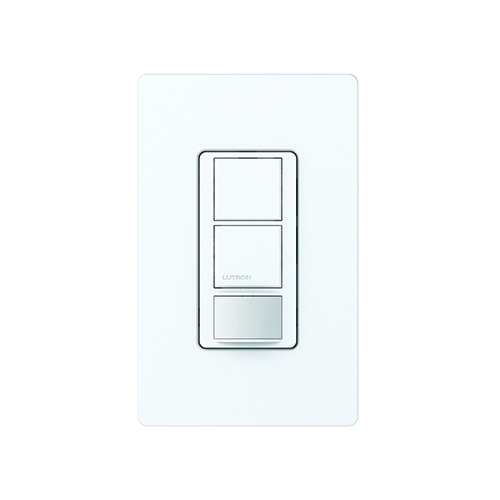 Maestro dual-circuit occupancy sensing switch combines two switches with an in wall, passive infrared partial-on  sensor in white