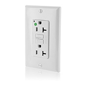 Hospital Grade Slim GFCI Duplex Receptacle with Wallplate 20-Amp 125-volt White