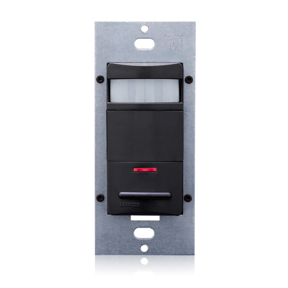 Product Line: OSS10, Technology: Passive Infrared, Switch Type: Single-Pole, LED NightLight, Device Type: Vacancy Sensor, Coverage (Sq.Ft.): 1200 Sq. Ft., Pattern: 180, Color: Black, Warranty: 5-Year Limited, Domestic Content: NAFTA Compliant
