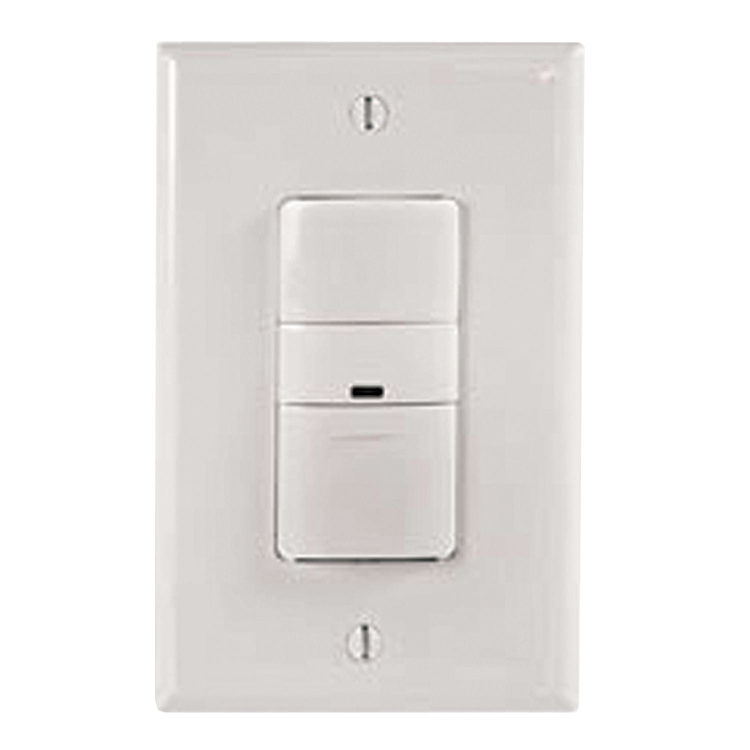 PIR Single Level, No Neutral, 120V Wall Switch Sensor, White.