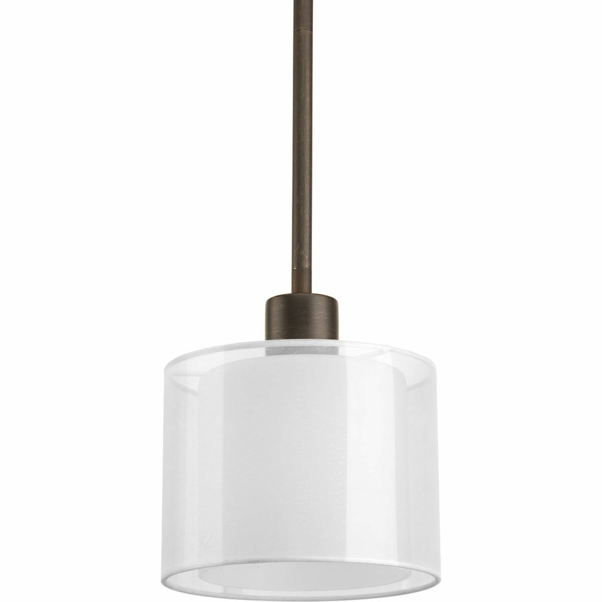 Invite the beauty of light into your home with this Antique Bronze one-light mini-pendant. Invite provides a welcoming silhouette with a unique shade comprised of an inner glass globe encircled by a translucent sheer Mylar shade. The rich, layering effect creates a dreamy look that is both elegant and modern. Offered as a complete collection, the Invite styling can be carried throughout your home or as a focal style in a special room.
