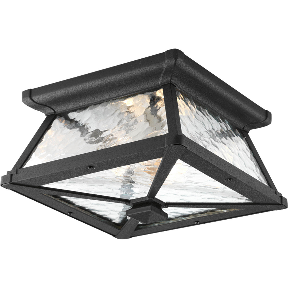 2-100W MED FLUSH MOUNT Black