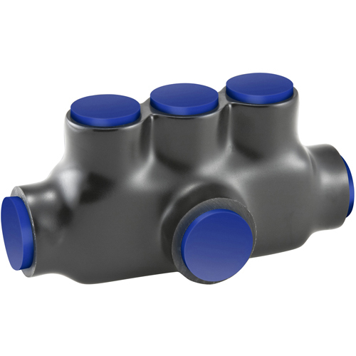 Nimbus4Flex Shapes Insulated Aluminum Multi-Tap Connector, Conductor Range 600-4, Flex 350-4 H,I,K 4/0-4 M 373.7-4 DLO, 3 Ports, T shaped, Tin Plated, UL, CSA