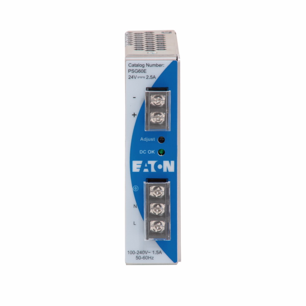 Eaton PSG Power Supply, Aluminum, 100-240 Vac, 47-63 Hz, Finger-safe terminals, 24 Vdc output, Three-phase, 960W output power, -25?C-75?C operating temp