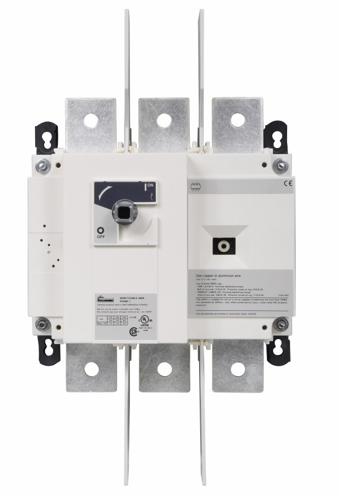 Eaton Bussmann series RD non-fused rotary disconnect switch, Standard switch, Front handle operation, 600V, 400A, Non-fused disconnect switch - RD400-4