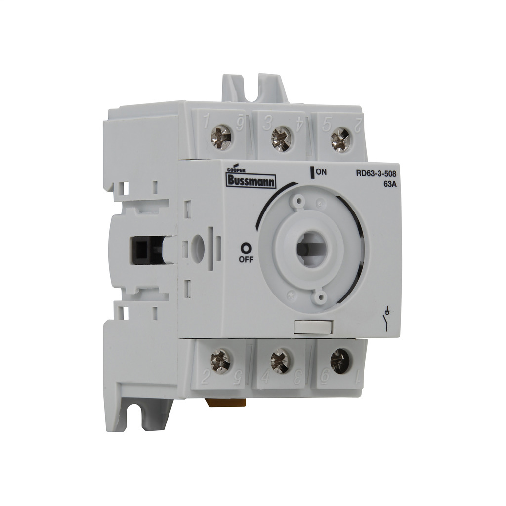 Eaton Bussmann series RD non-fused rotary disconnect switch, Front/side handle operation, 600V, 63A, Non-fused disconnect switch