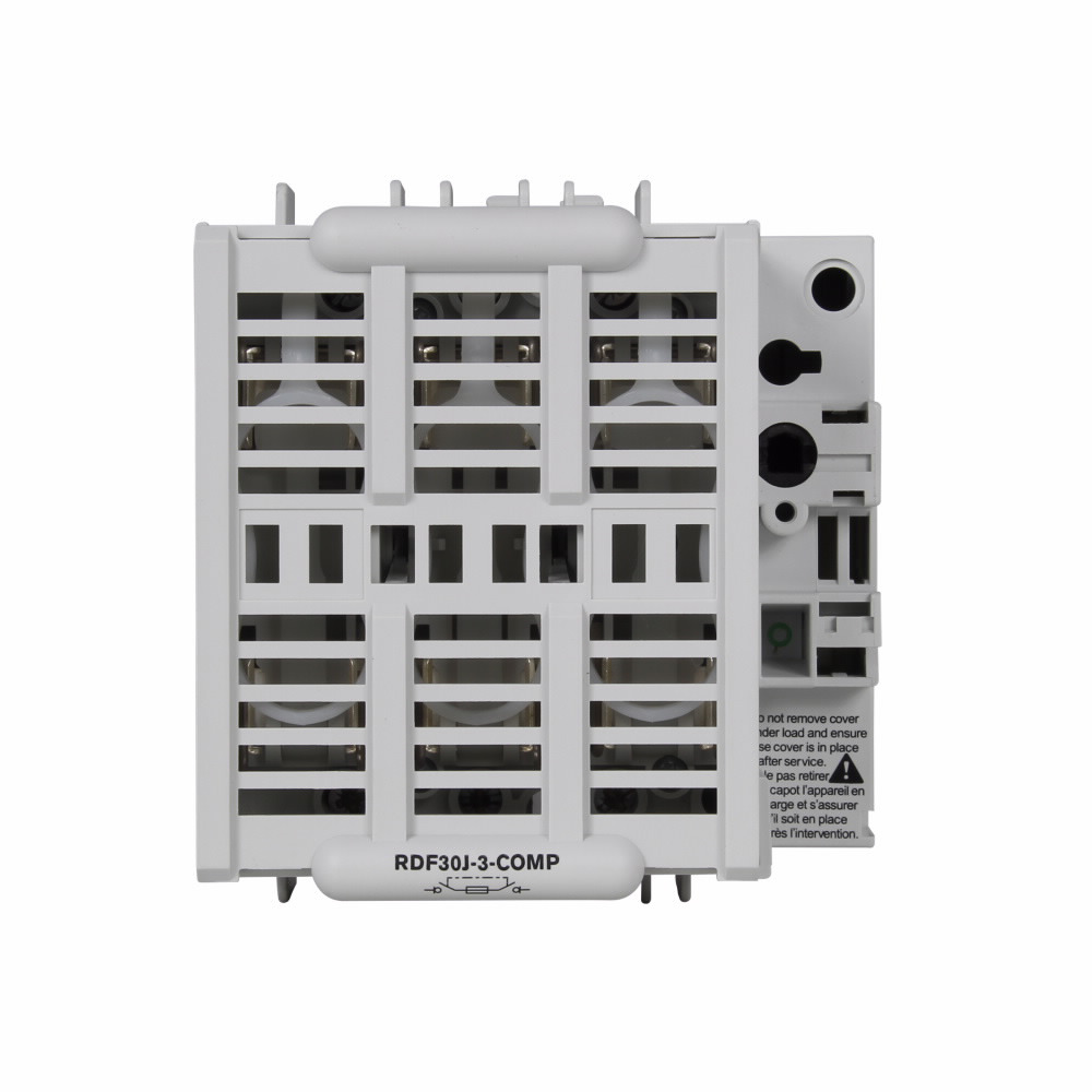 Eaton Bussmann series RDF fused rotary disconnect switch, Compact switch, Front handle operation, Fuse class J, 600V, 30A, Fused disconnect switch - RDF30J-3-COMP