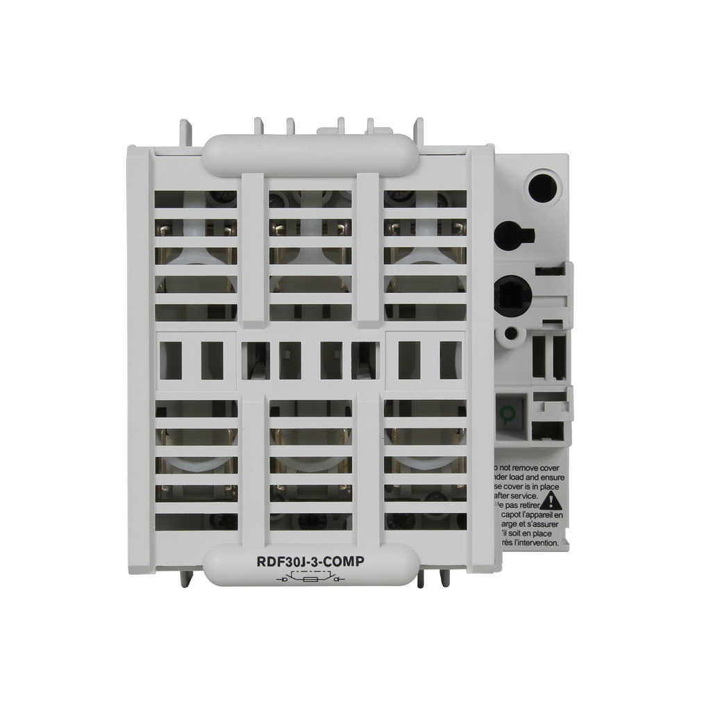 Eaton Bussmann series RDF fused rotary disconnect switch, Compact switch, Front handle operation, Fuse class J, 600V, 30A, Fused disconnect switch - RDF30J-3N-COMP
