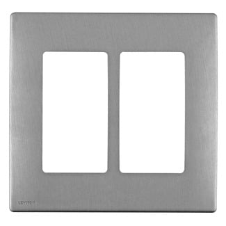  Renu Screwless Snap-On Wallplate Stainless Steel 2-Gang