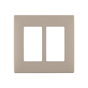  Renu Two-Gang Screwless Snap-On Wallplate Caf Latte