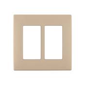  Renu Two-Gang Screwless Snap-On Wallplate Dapper Tan