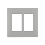  Renu Two-Gang Screwless Snap-On Wallplate Pebble Grey