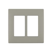  Renu Two-Gang Screwless Snap-On Wallplate Wood Smoke