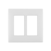  Renu Two-Gang Screwless Snap-On Wallplate White on White