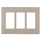  Renu Three-Gang Screwless Snap-On Wallplate Caf Latte