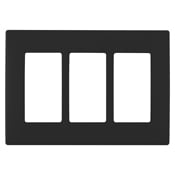  Renu Three-Gang Screwless Snap-On Wallplate Onyx Black