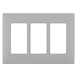  Renu Three-Gang Screwless Snap-On Wallplate Pebble Grey