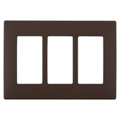  Renu Three-Gang Screwless Snap-On Wallplate Walnut Bark