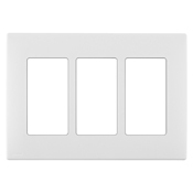  Renu Three-Gang Screwless Snap-On Wallplate White on White