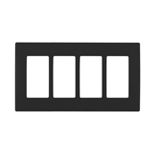  Renu Four-Gang Screwless Snap-On Wallplate Onyx Black