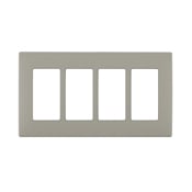  Renu Four-Gang Screwless Snap-On Wallplate Wood Smoke