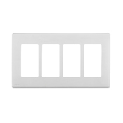 Renu Four-Gang Screwless Snap-On Wallplate White on White