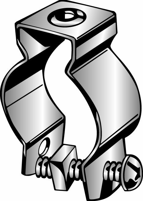 Conduit Hanger with Bolt and Nut, Fits 1/2" EMT or 3/8 to 1/2" Rigid/IMC, Zinc Plated