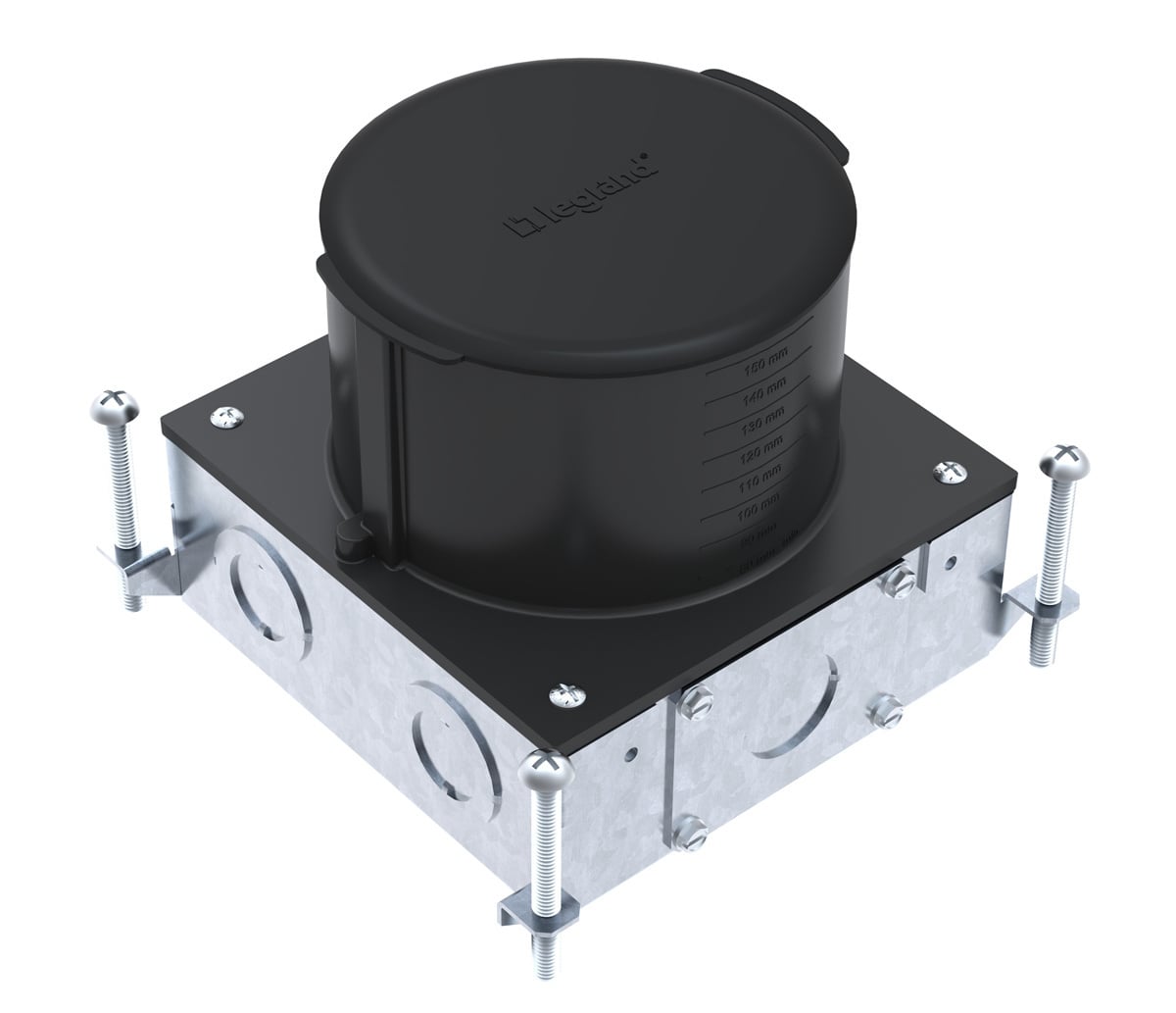  Ratchet-Pro; Round Concrete Floor Box; Steel Box, PVC Cover