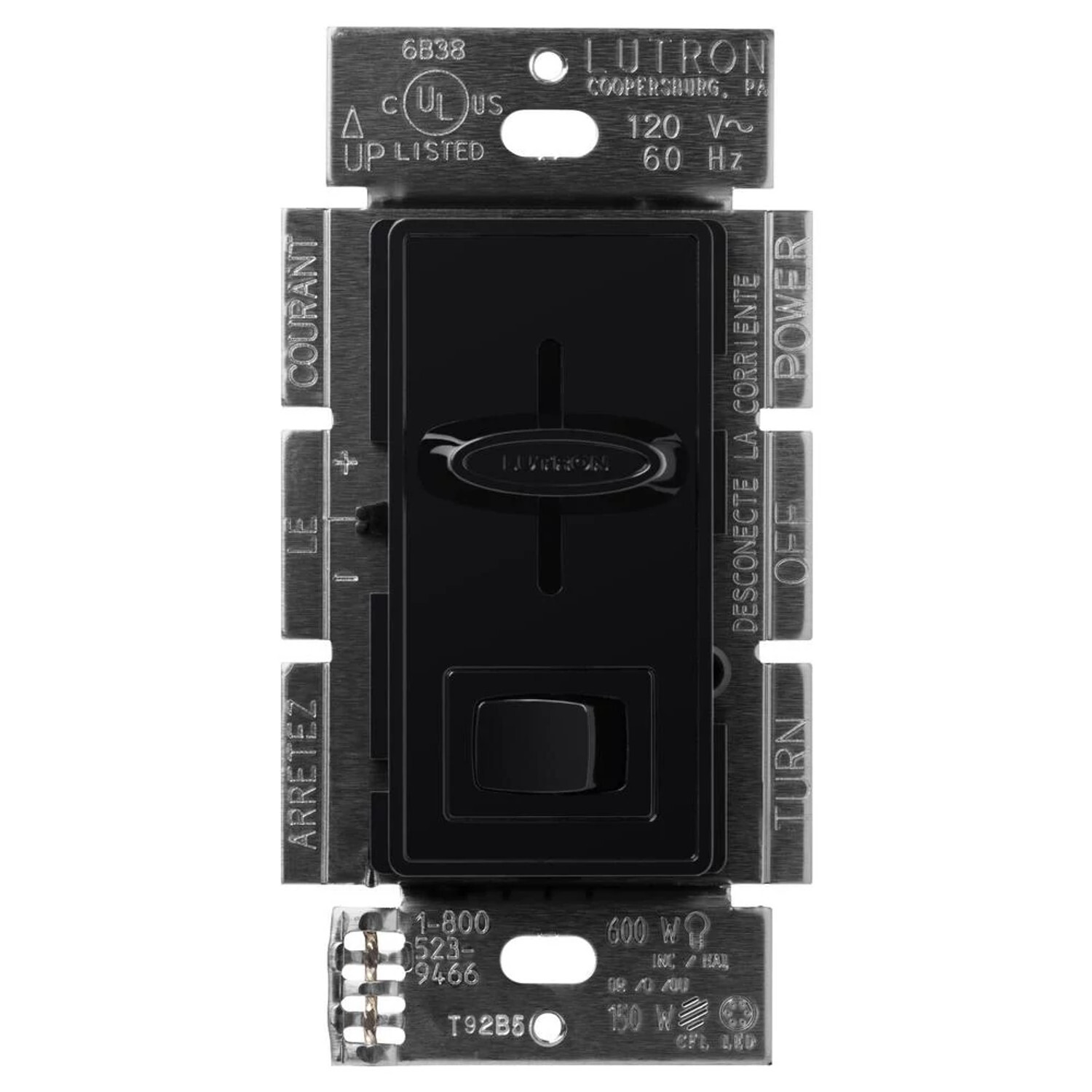 Skylark LED+ Dimmer for LED, halogen, and incandescent dimmable bulbs in black
