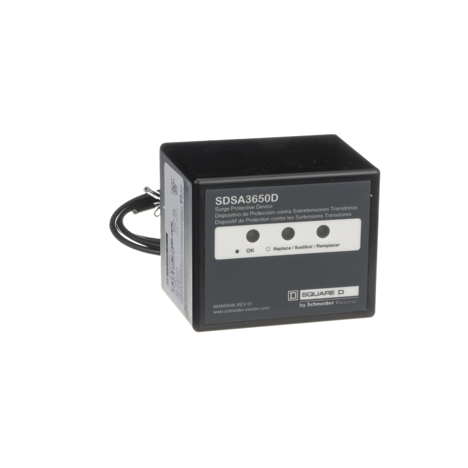 Surge protection device, Surgelogic, 40kA, 600 VAC delta, 3 phase, 4 wire, NEMA 4X