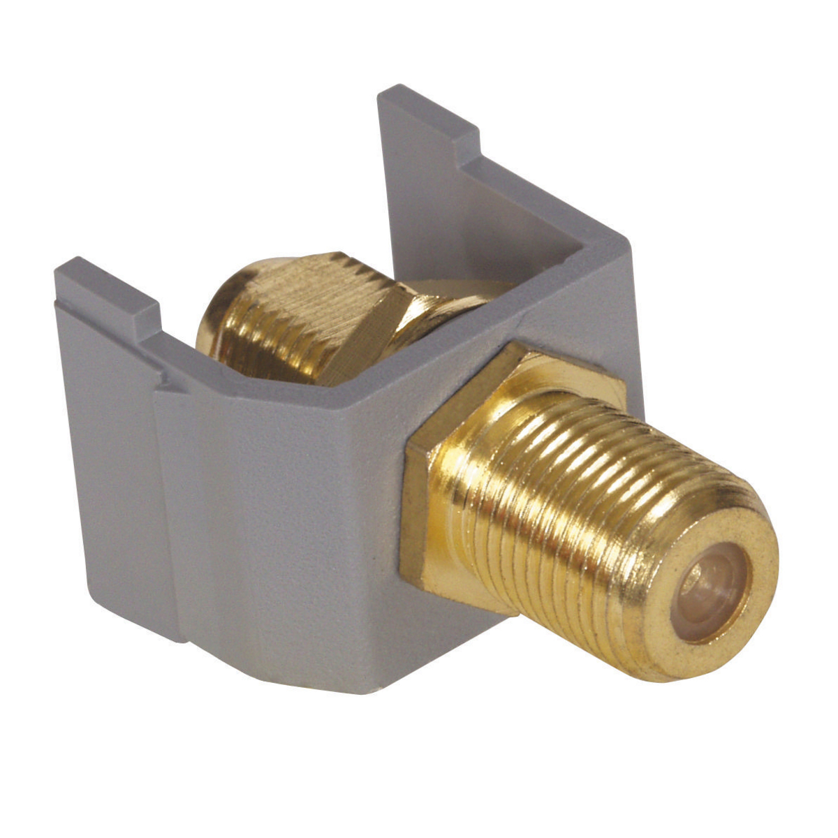 F Coax, Snap-Fit, 3GHz, Gold, Gray