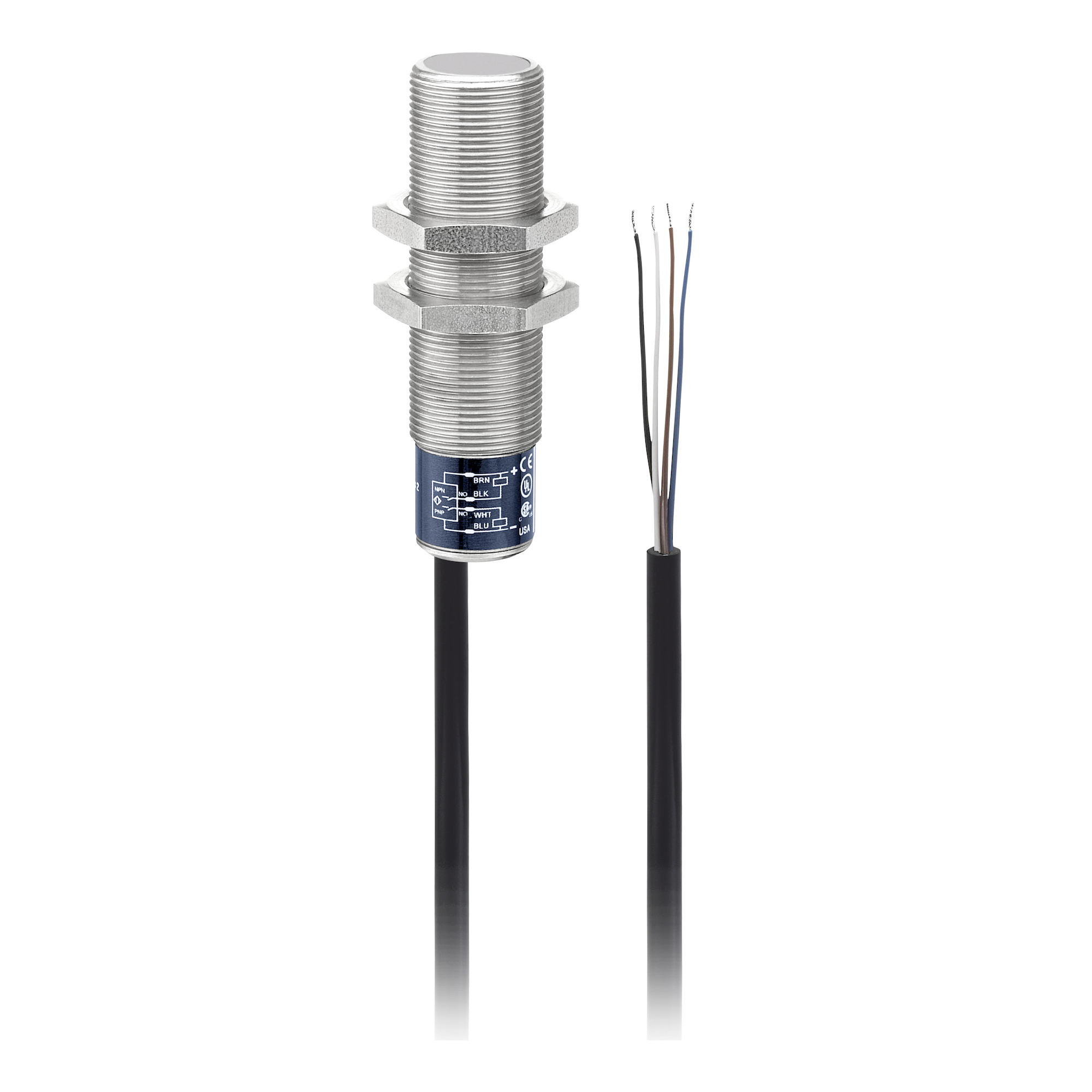 Schneider Electric,SUPERPROX ULTRASONIC PROXIMITY SENSOR,0...60 C,10...28 V DC,12...24 V DC (overload and short-circuit protection),18 mm,64.77 mm,cylindrical M18,stainless steel 303,18 mm,64.77 mm,ultrasonic sensor,IP67,Superprox 600,discrete proximity,UL,cable 3 m,stainless steel,ultrasonic sensor