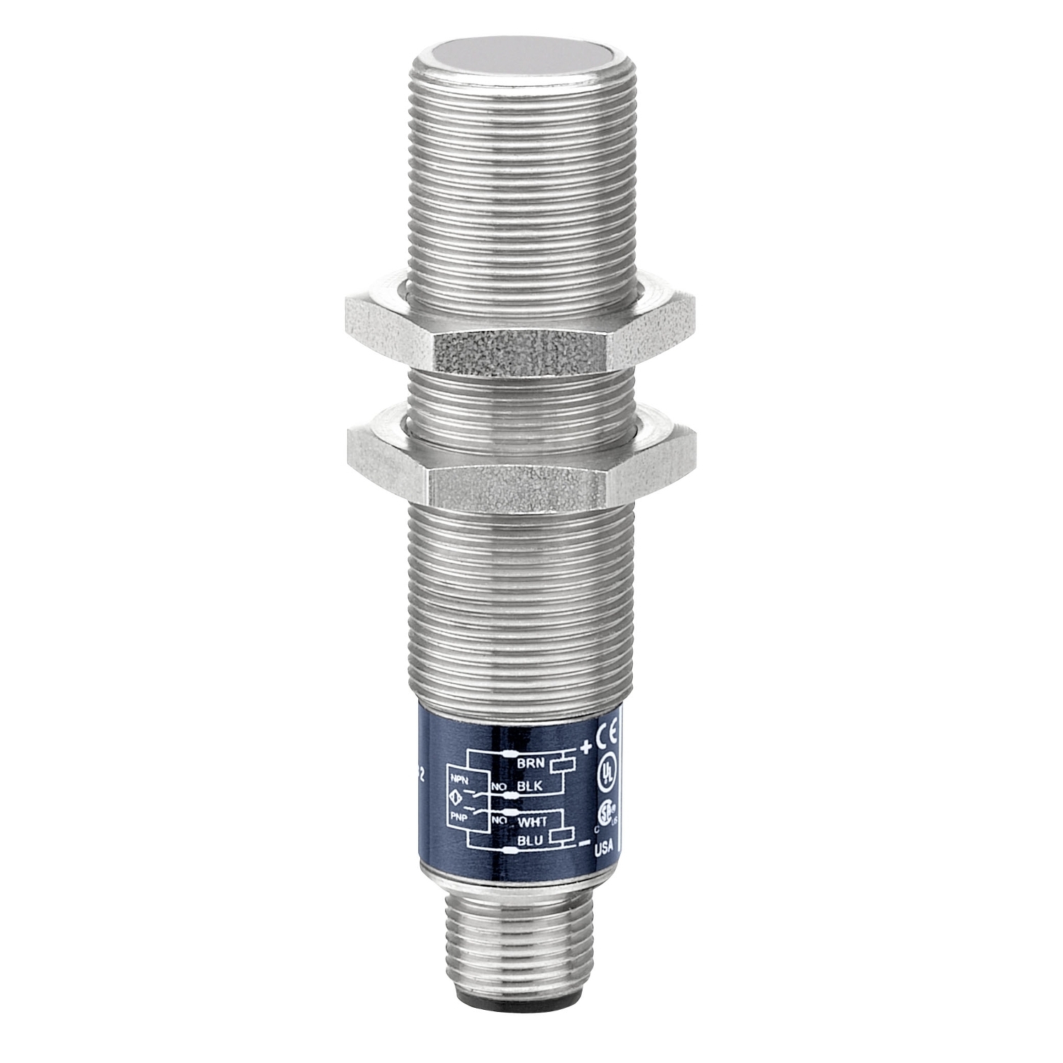 Hyde Park, ultrasonic sensor cylindrical M18, Sn51mm, NO, 12...24 VDC, M12