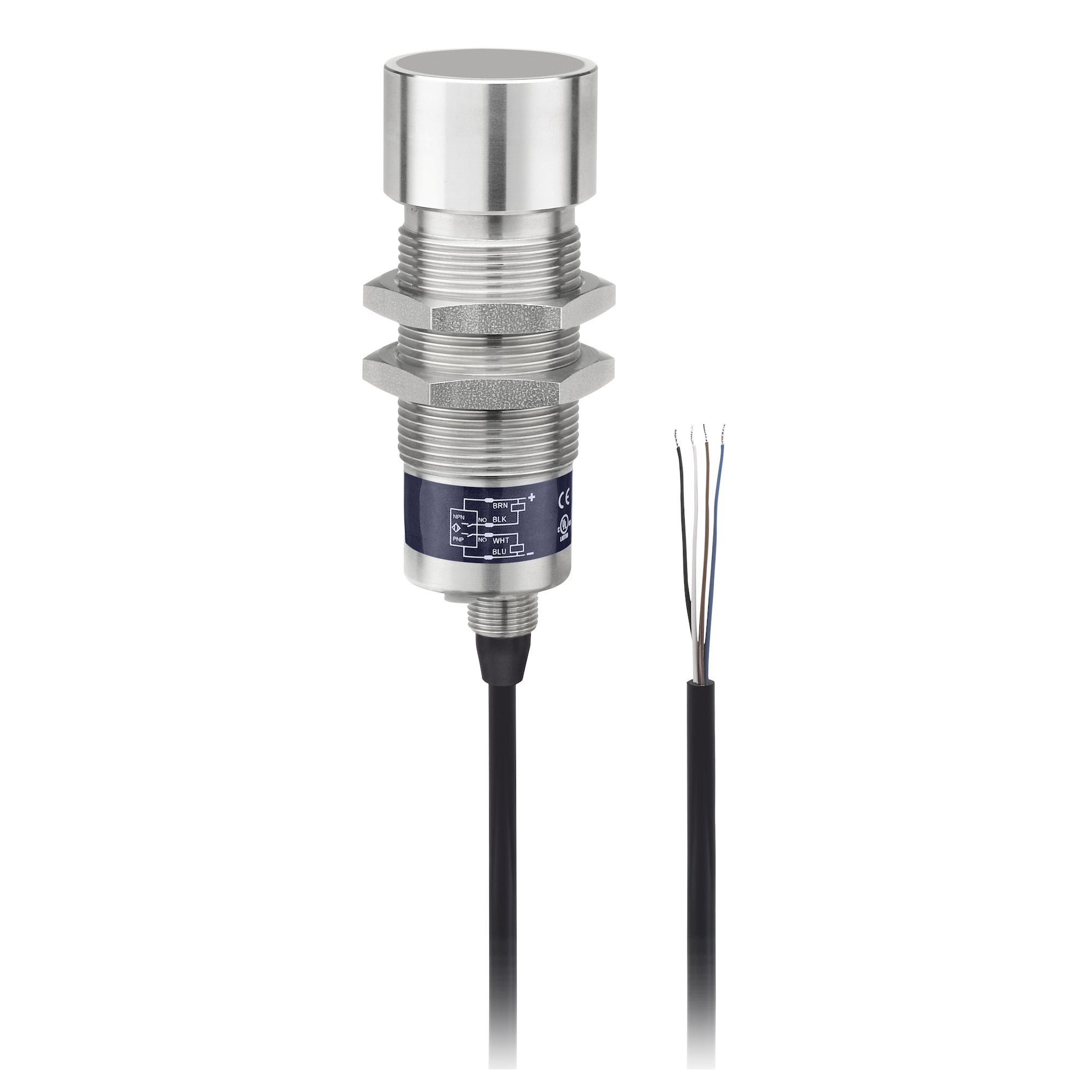 Schneider Electric,SUPERPROX ULTRASONIC ANALOG SENSOR,0...50 C,13...28 V DC,15...24 V DC (overload and short-circuit protection),30 mm,95 mm,cylindrical M30,stainless steel 303,30 mm,95 mm,ultrasonic sensor,IP67,Superprox 900,analog output,UL,cable 3 m,stainless steel,ultrasonic sensor