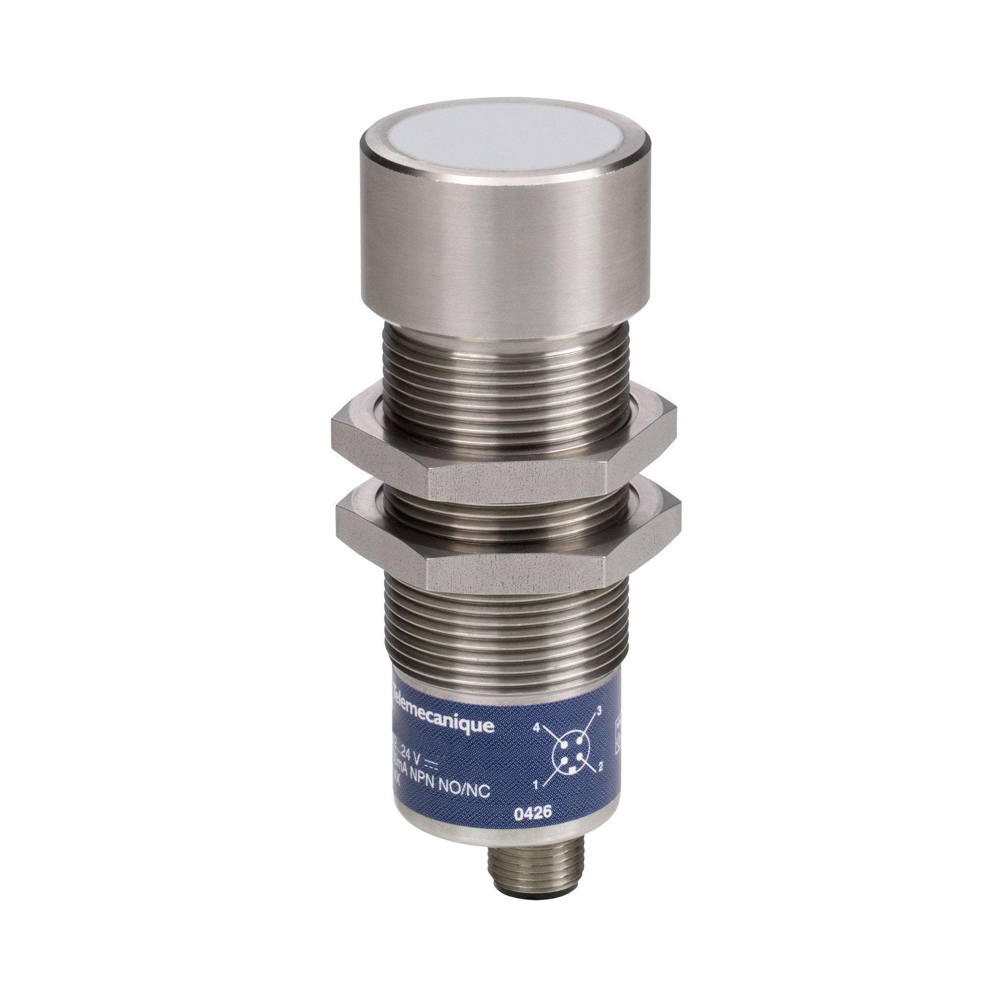 Schneider Electric,SUPERPROX ULTRASONIC ANALOG SENSOR,0...50 C,1 male connector M12 4 pins,13...28 V DC,15...24 V DC (overload and short-circuit protection),30 mm,96 mm,cylindrical M30,stainless steel 303,30 mm,96 mm,ultrasonic sensor,IP67,Superprox 900,analog output,UL,stainless steel,ultrasonic sensor
