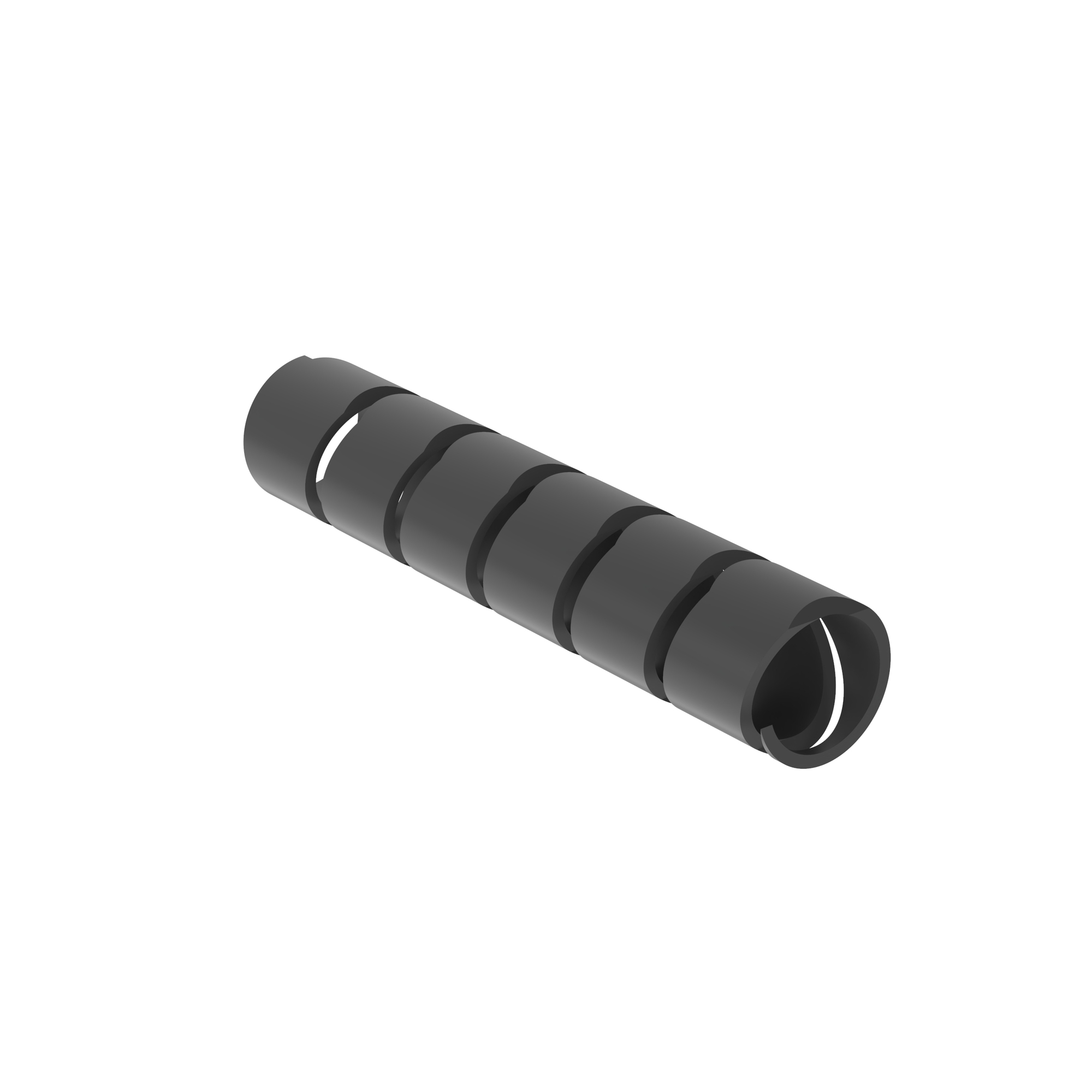 T38NZFR-C20 Low Smoke Halogen-Free Reusable Spiral Wrap, 0.38 in OD Dia x 100 ft L x 0.03 in THK, Nylon 6, Black