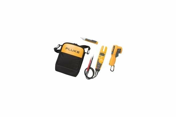 Kit designed mainly for use by HVAC technicians and electricians and comes bundled with a Fluke T5-600 voltage/continuity and current tester, a Fluke 62 MAX + IR thermometer and a Fluke 1AC-II voltage testing device.