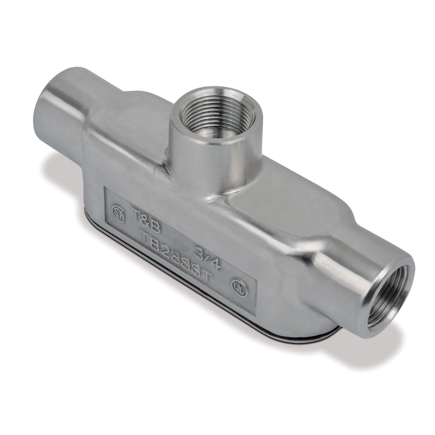 3/4 Inch 316 Stainless Steel Form 8 (TB) Conduit Body, Cover and Gasket with Polished Finish