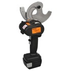 Lithium-Ion Battery Powered Cutting tool for cutting up to 1000 kcmil Copper or 1500 kcmil Aluminum, not for ACSR.   16 x 4.5 x 5 inch.  14.4 VDC, 3.0 Ah.  Designed for one-handed control of blade advancement and retraction