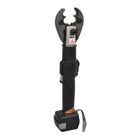 6-Ton Lithium-Ion Battery Powered Inline Open OD Crimp Tool for Crimping #8-300 kcmil Copper, #8-4/0 kcmil Aluminum Connectors.  22 x 3.5 x 4.5 inch.  Weight 8.75 pounds with Battery.  14.4 VD, 3.0 Ah