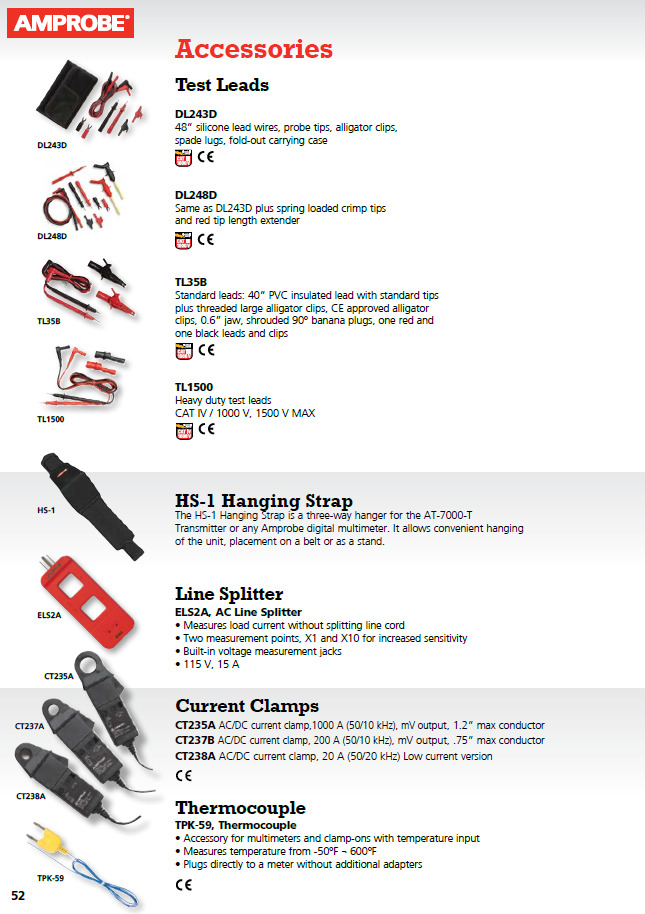 Test Lead, Included: Shrouded 90 DEG Banana Plugs, One Red And One Black Leads And Clips, CE Certified