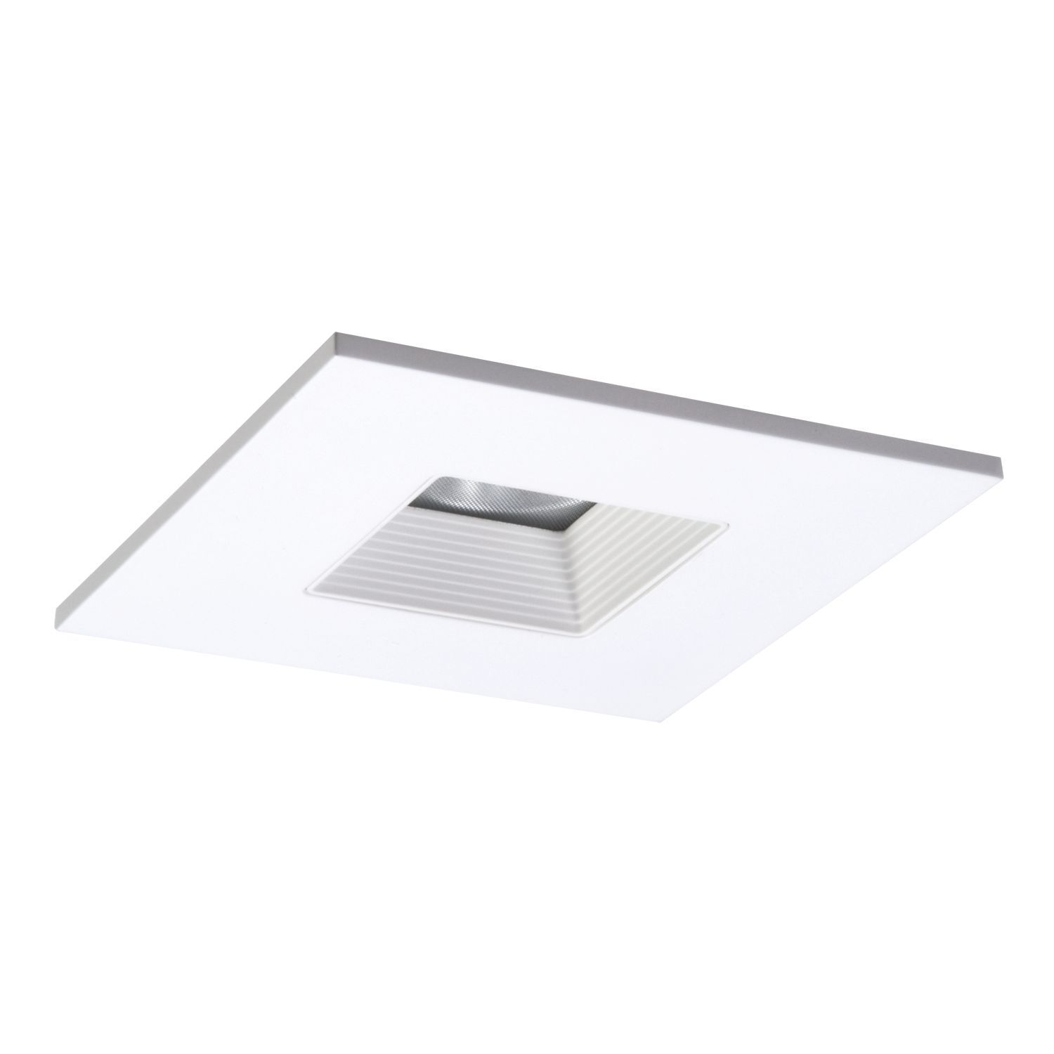4" LED Trim, Square Baffle Trim with Solite(R) Regressed Lens, White Baffle, White Ring, Shower Rated
