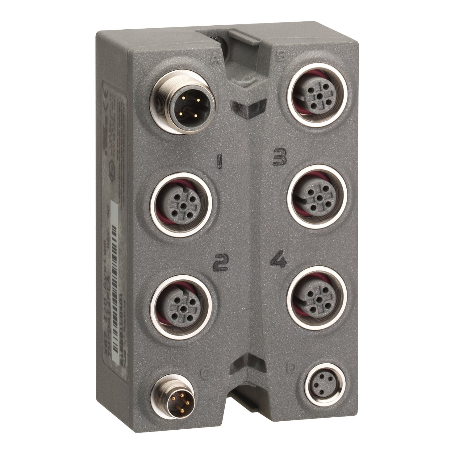 Analog I/O expansion block, Modicon TM7, IP67, 4 AI, +/-10 V, M12 connector