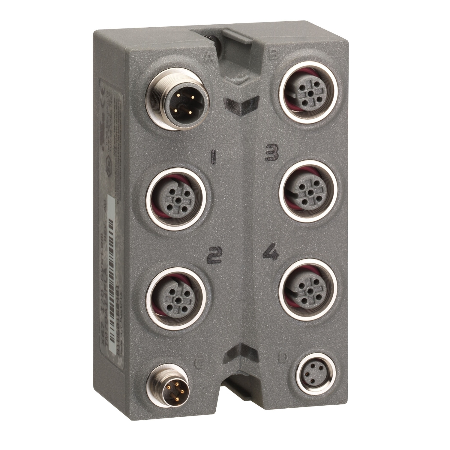 Analog I/O expansion block, Modicon TM7, IP67, 4 AO, 0 20 mA, M12 connector