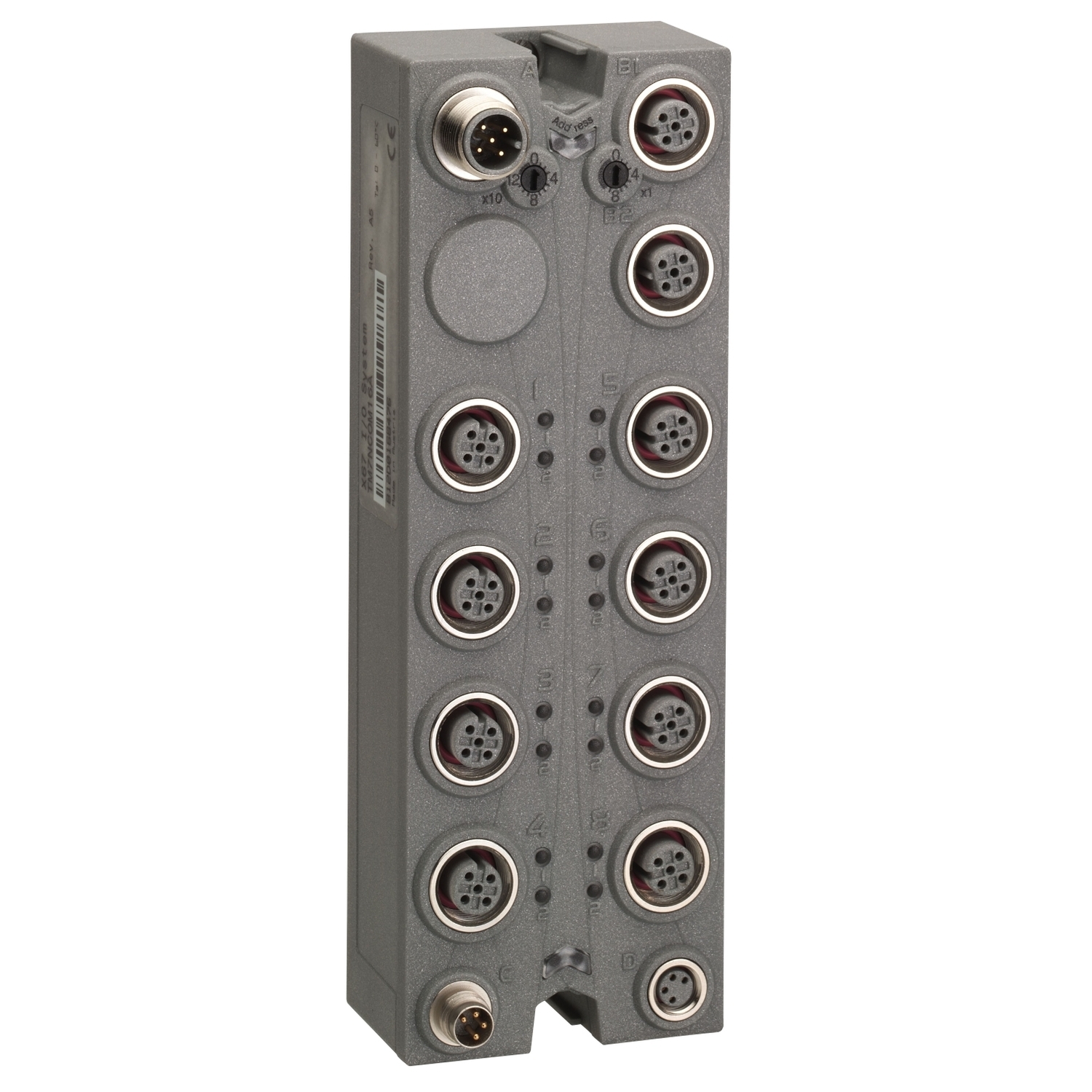 CANopen interface I/O block, Modicon TM7, IP67, 16 M12