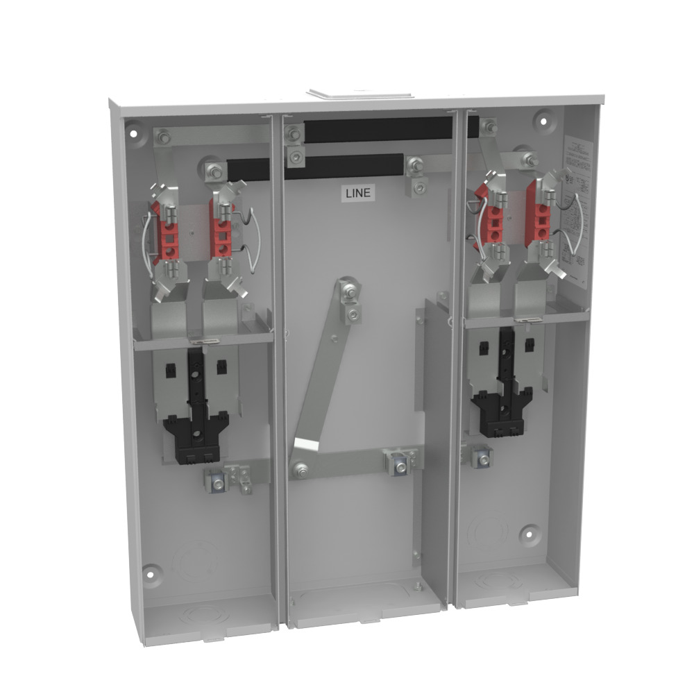 U5882-X-KK-K1-PED 4 Term, Ringless, Large Closing Plate, Horn Bypass, 2 Position, 2-200 Amp, Main Breaker Provision, Single Connector, 6-350 kcmil, Pedestal Mount Provision, 22 kAIC