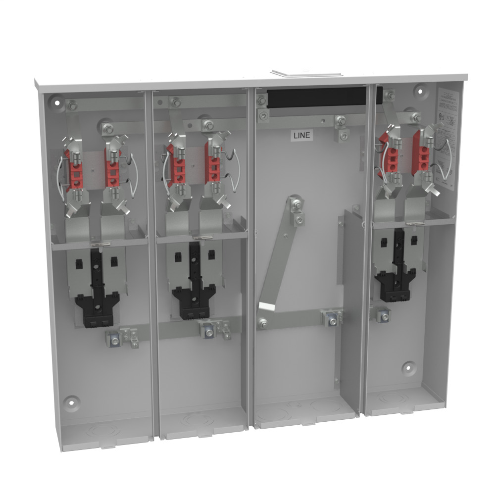 U5903-X-KK-K1 4 Term, Ringless, Large Closing Plate, Horn Bypass, 3 Position, 3-125 Amp, Main Breaker Provision, Single Connector, 6-350 kcmil