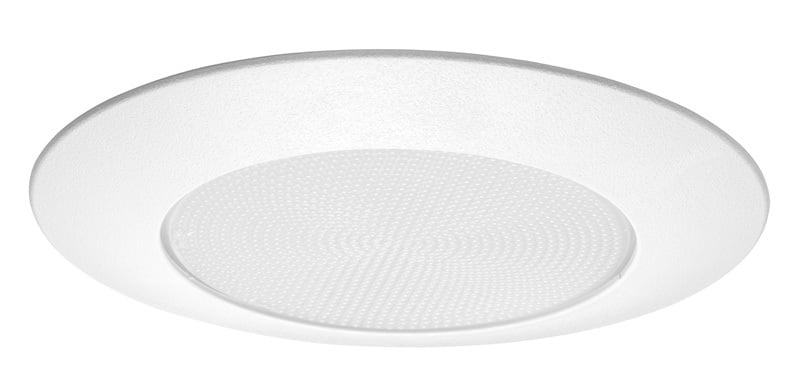 6" Strippled Opal Lens Shower Trim, Plastic White