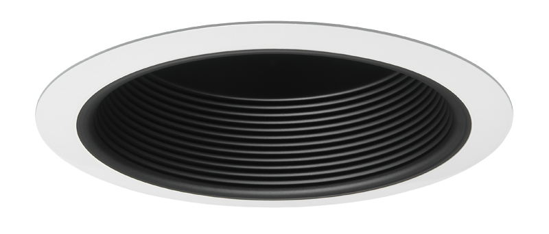 6" Full Black Baffle Trims, Black, White Trim Ring