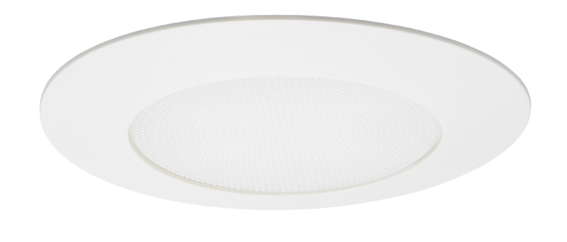 V3040N Round stippled opal lens shower trim with reflector, plastic white. Compatible with IC23, IC22 and IC22R Housings. Shower trims are Wet location listed.